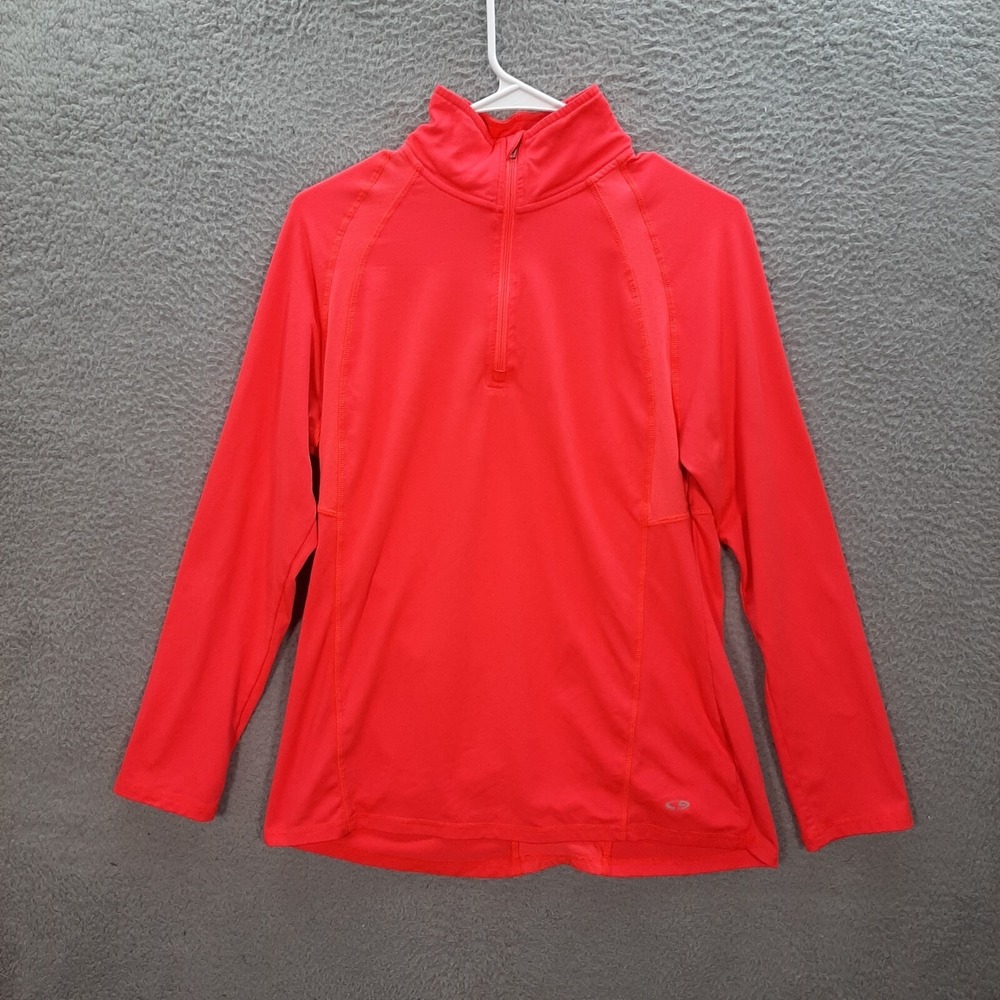 Champion Shirt Womens Medium Pink 1/4 Zip Pullover Stretch Jogging Gym Sports